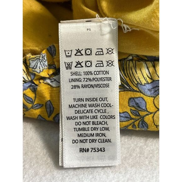 Joie 4T Toddler Girls Dress Boho Cottage Yellow Floral Ruffle Lined Gray Frilly - Picture 9 of 11